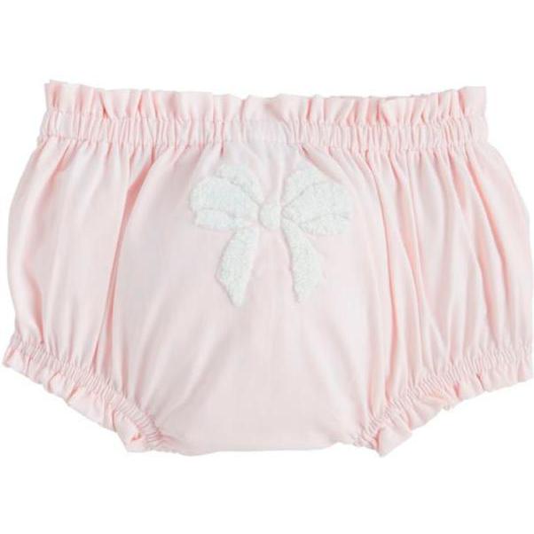 Mud Pie Pink Boucle Bow Diaper Cover