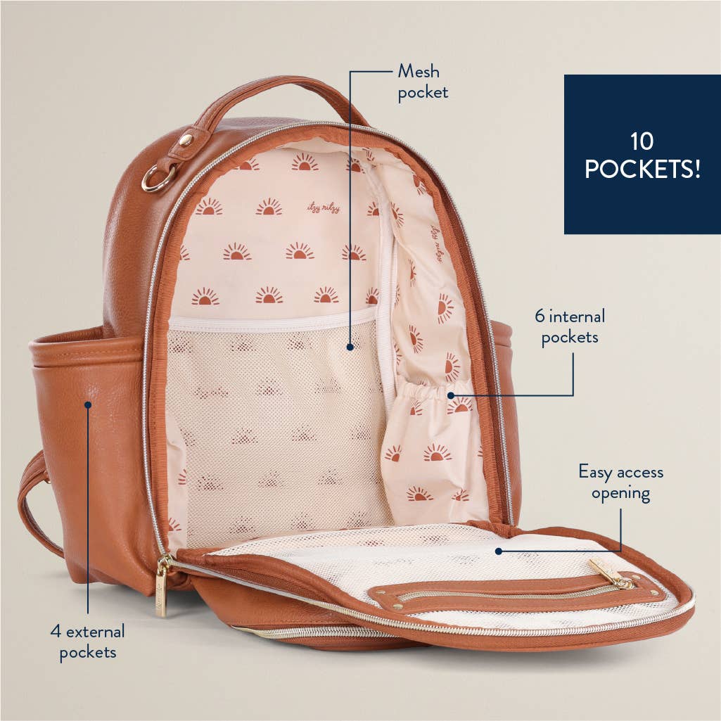 Itzy Ritzy Cognac Itzy Mini Plus Backpack Diaper Bag