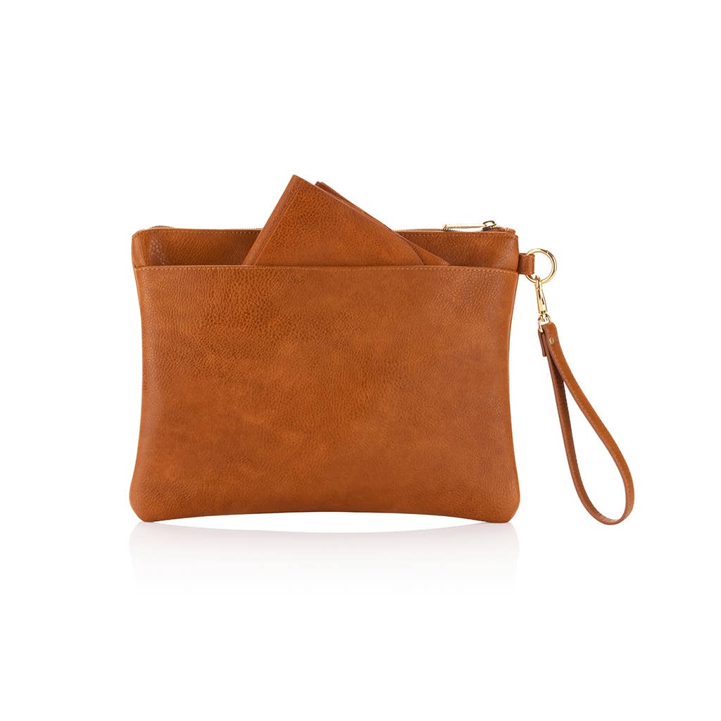 Itzy Ritzy Boss Changing Clutch™ Cognac