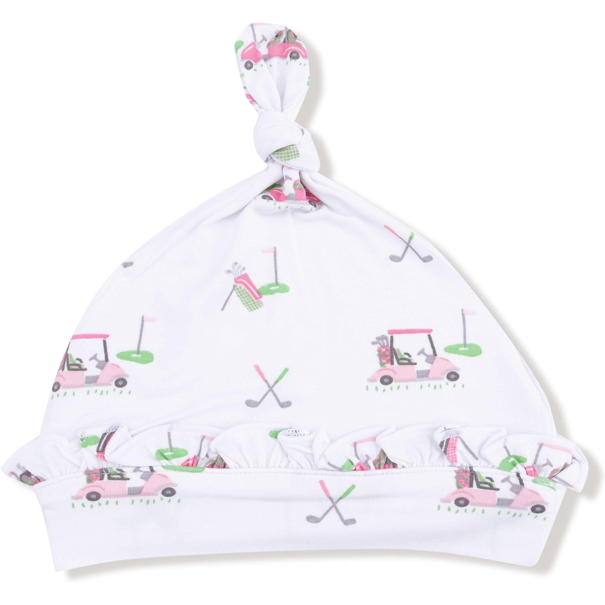 Angel Dear Baby Golf Carts Pink Ruffle Knotted Hat