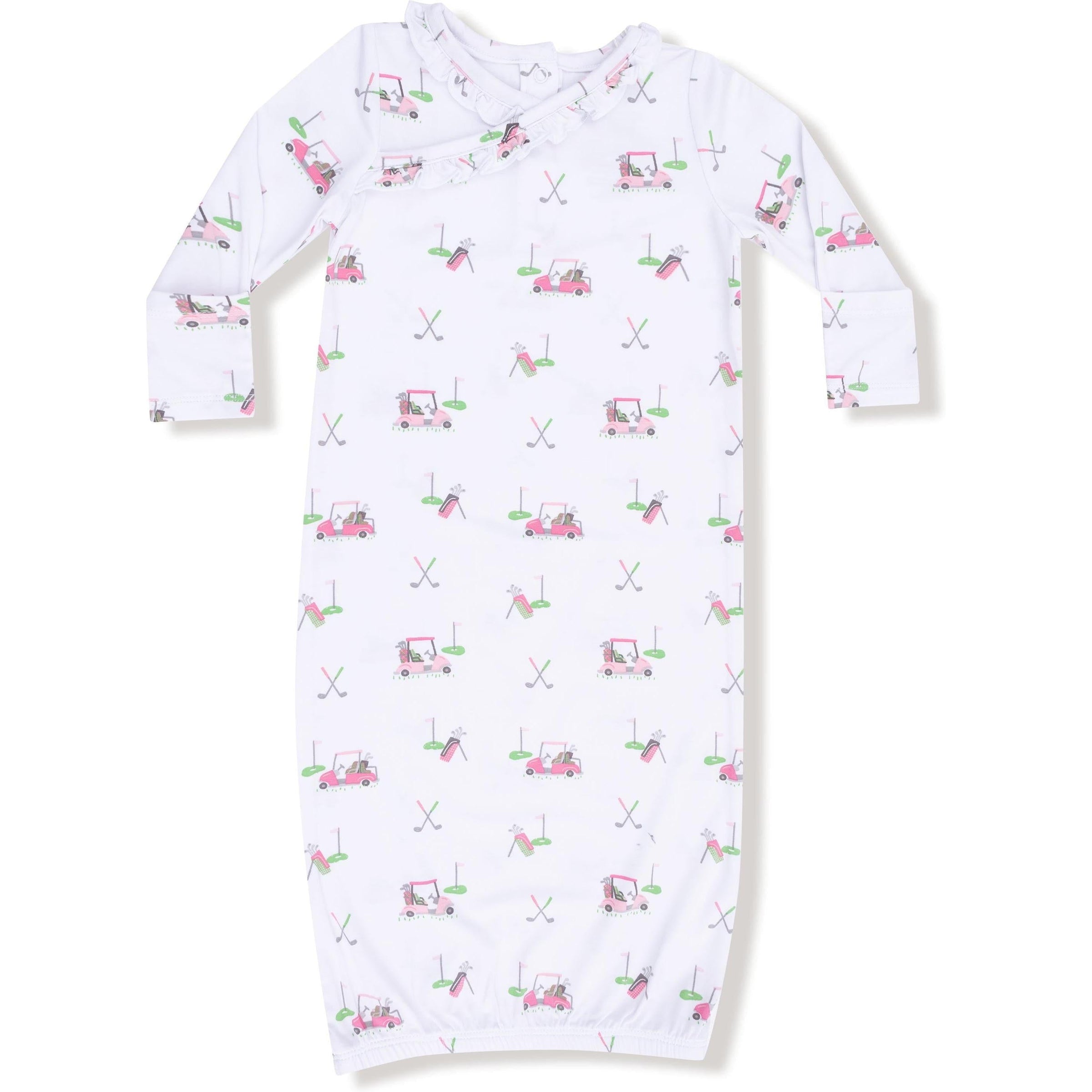 Angel Dear Baby Golf Carts Pink Kimono Gown