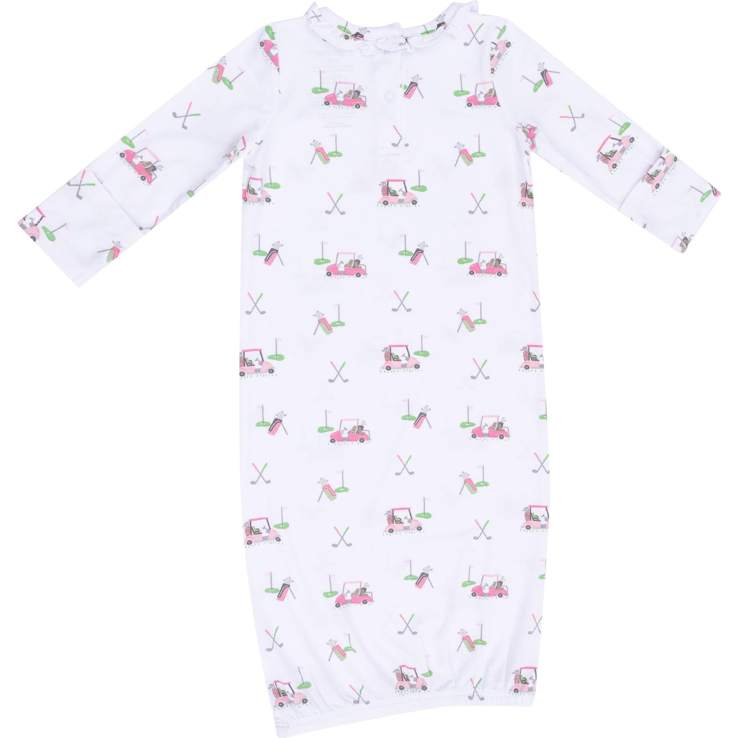 Angel Dear Baby Golf Carts Pink Kimono Gown
