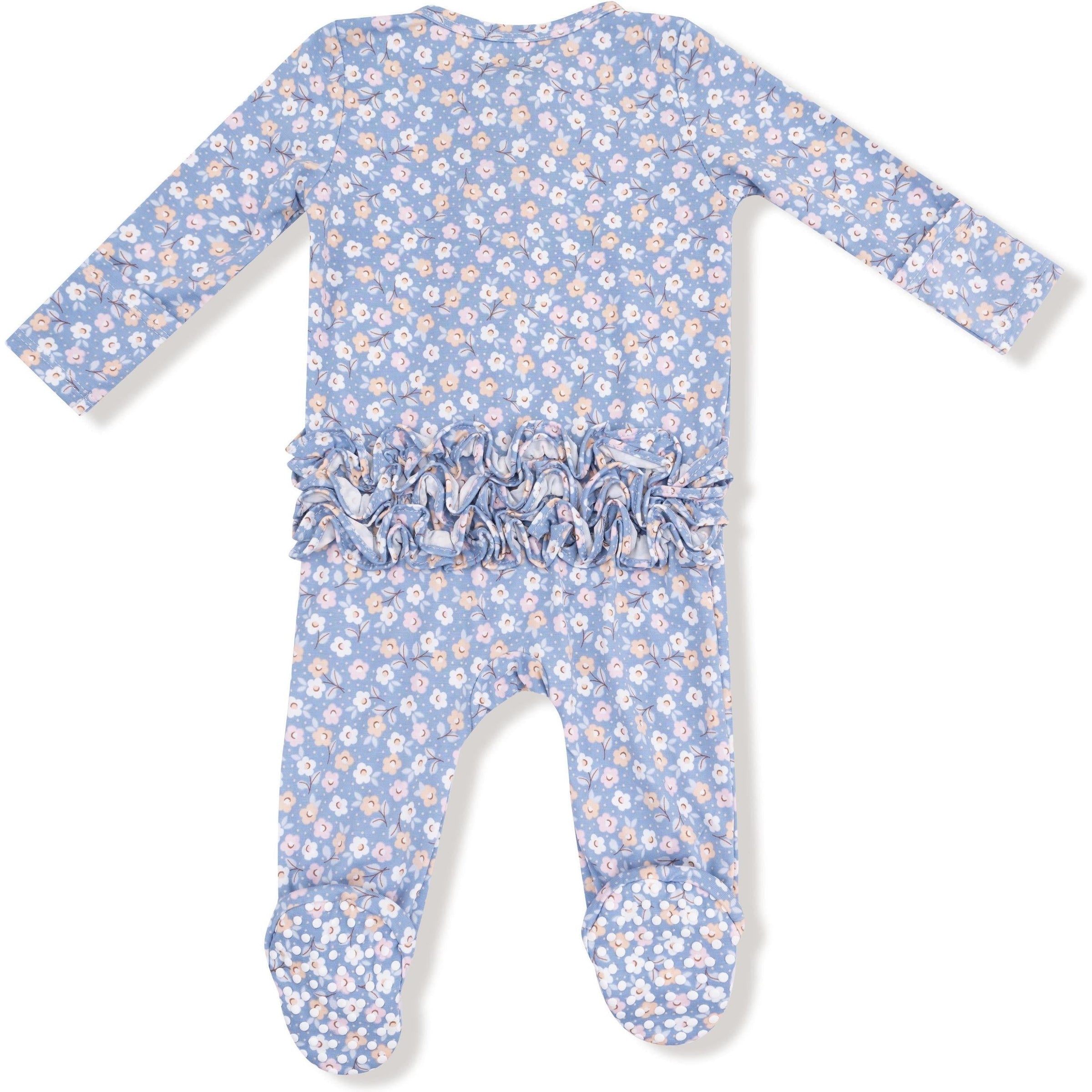 Angel Dear Country Calico 2 Way Zipper Ruffle Back Footie