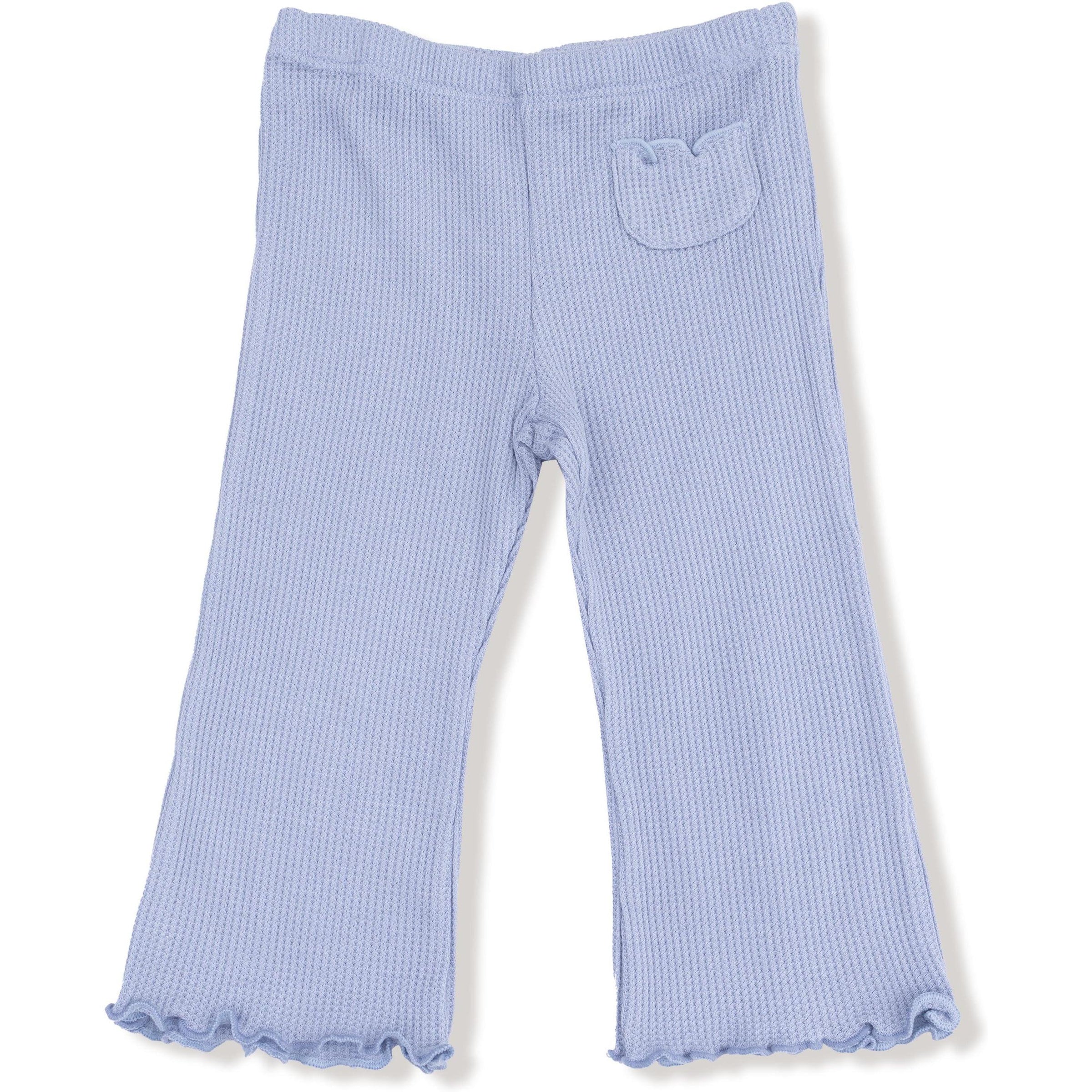 Angel Dear Romi Floral Ruffle Shoulder Rib Shirt and Waffle Flare Pant