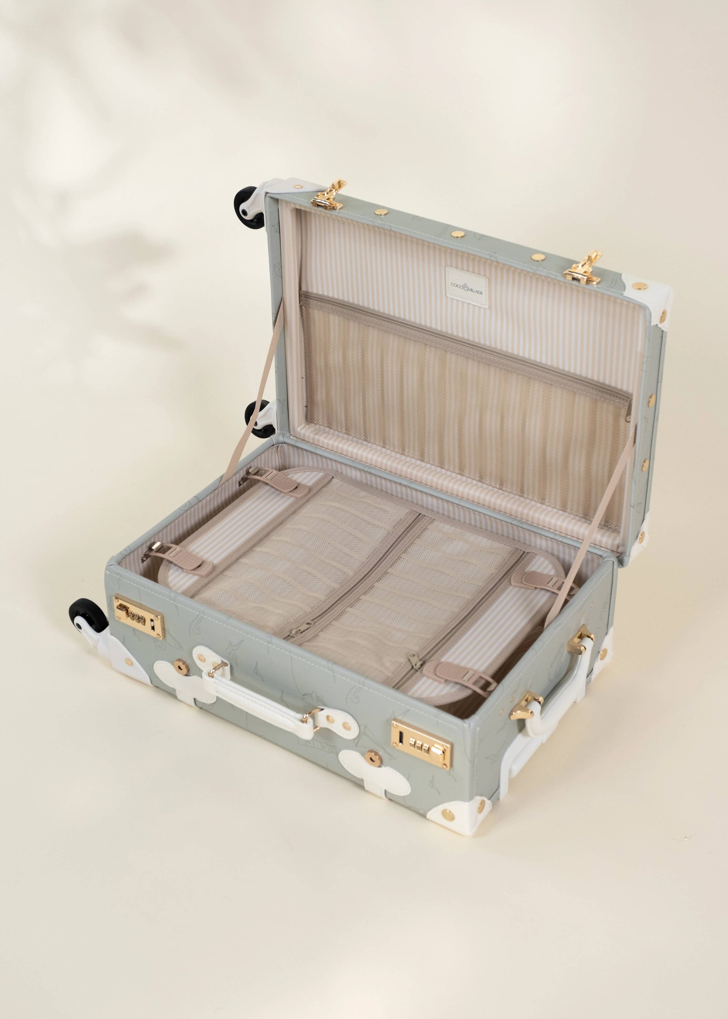 Coco Village Vegan Leather Carry-On Suitcase | Ocean