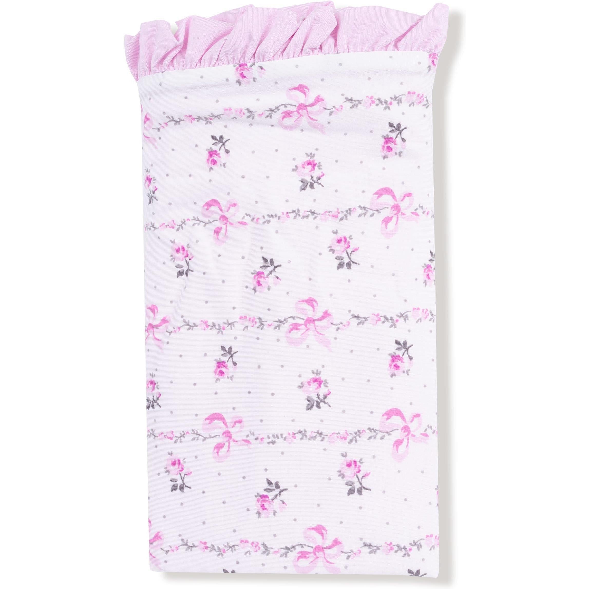 Angel Dear Dainty Buds And Bows Stripe Ruffle Blanket