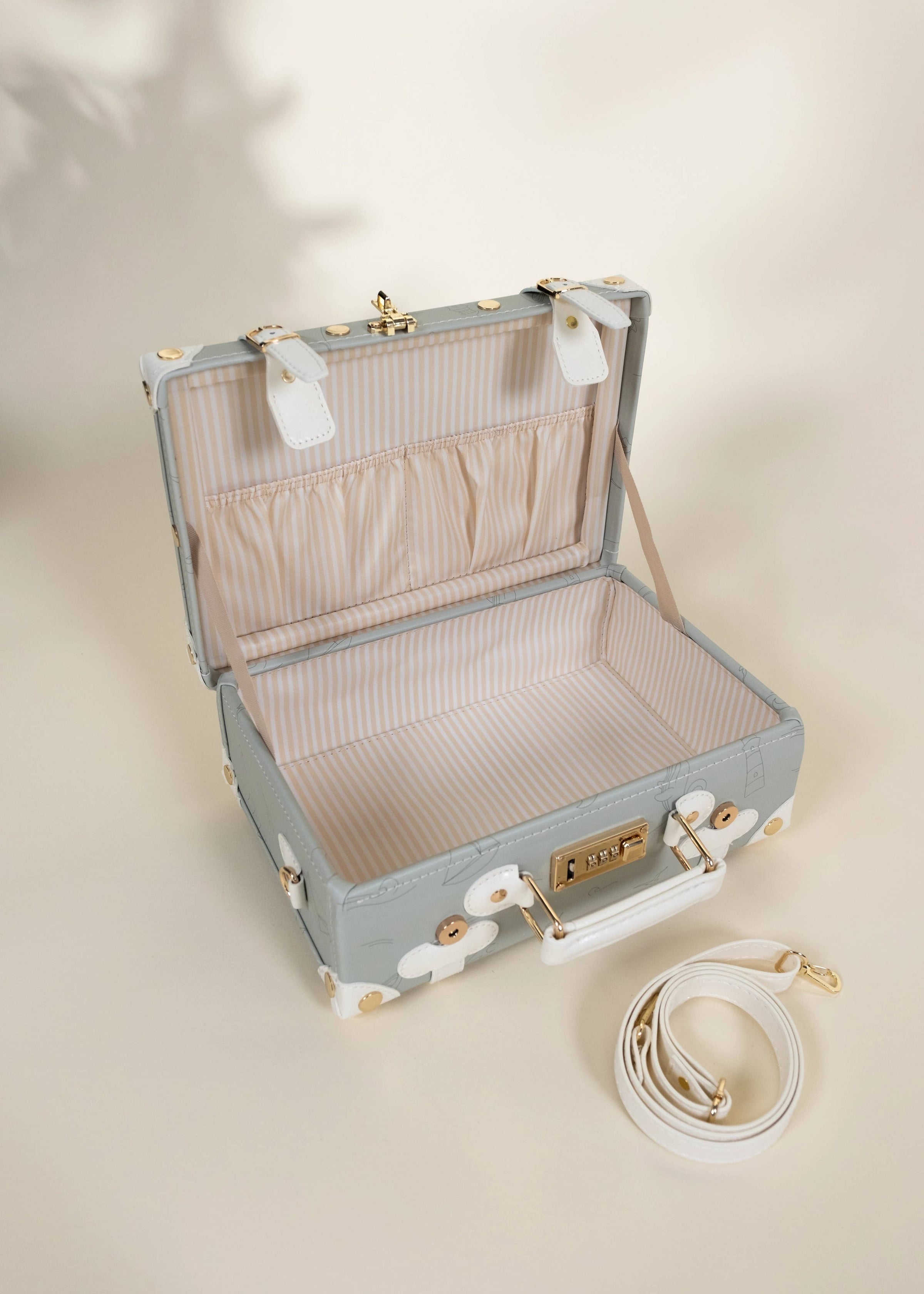 Coco Village Vegan Leather Carry-On Suitcase | Ocean