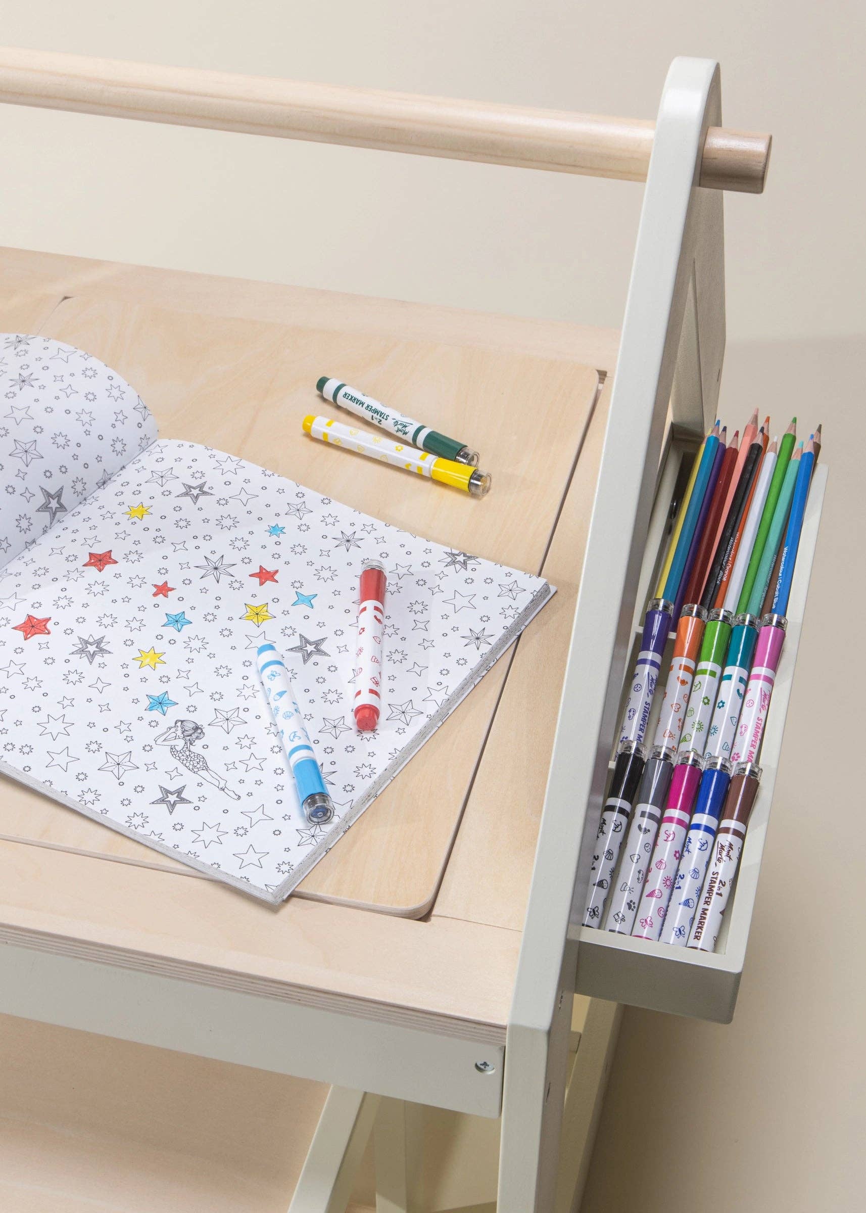 Coco Village Multifunction Wooden Art & Sensory Table With Stools