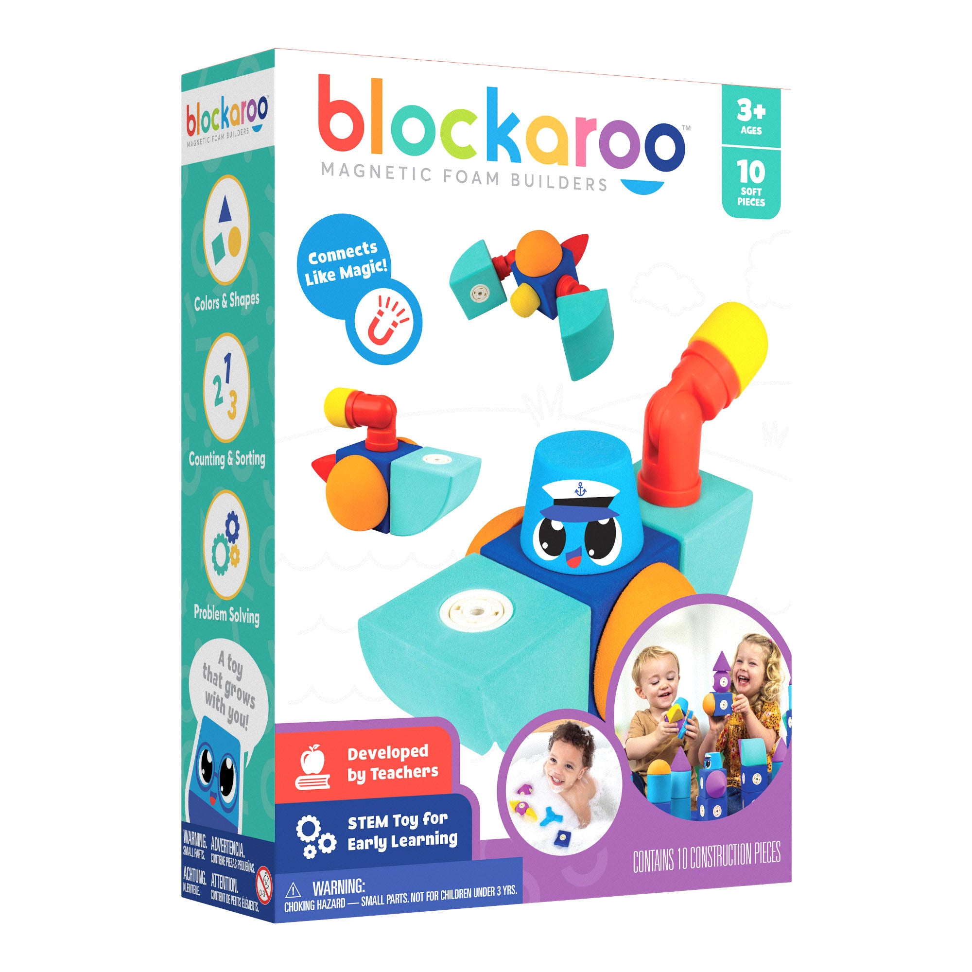 Blockaroo Magnetic Foam Small Blocks (Robot, Plane, Tug)
