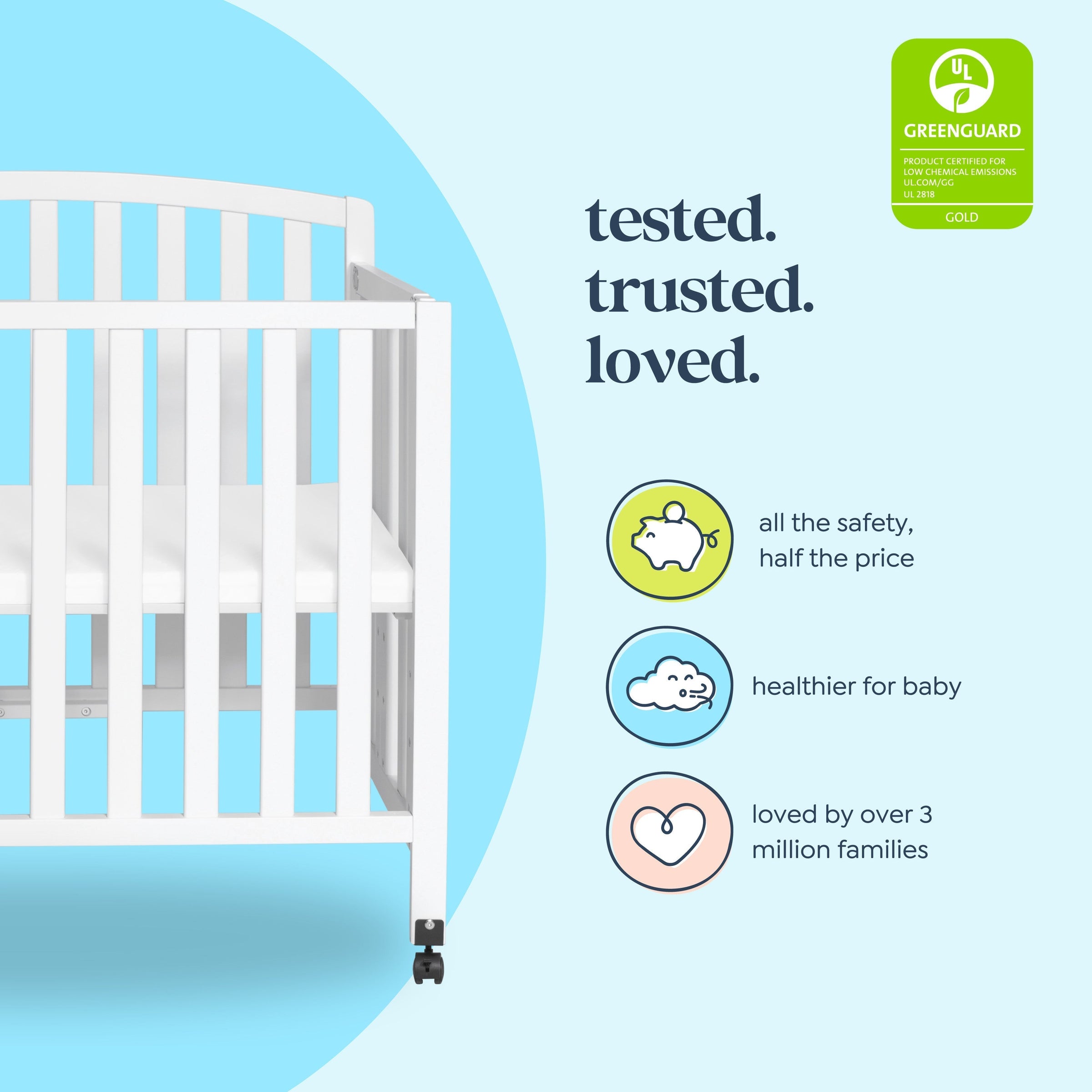 DaVinci Dylan Folding Portable 3-in-1 Mini Crib