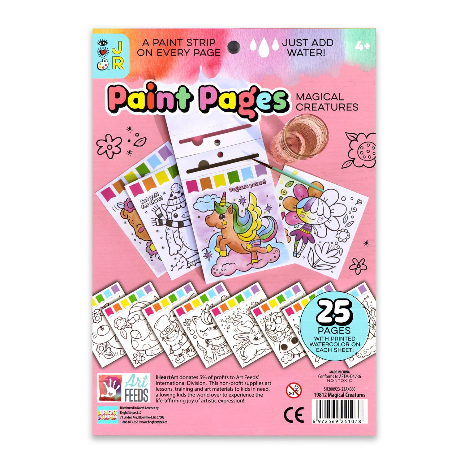 Bright Stripes Paint Pages- Magical Creatures