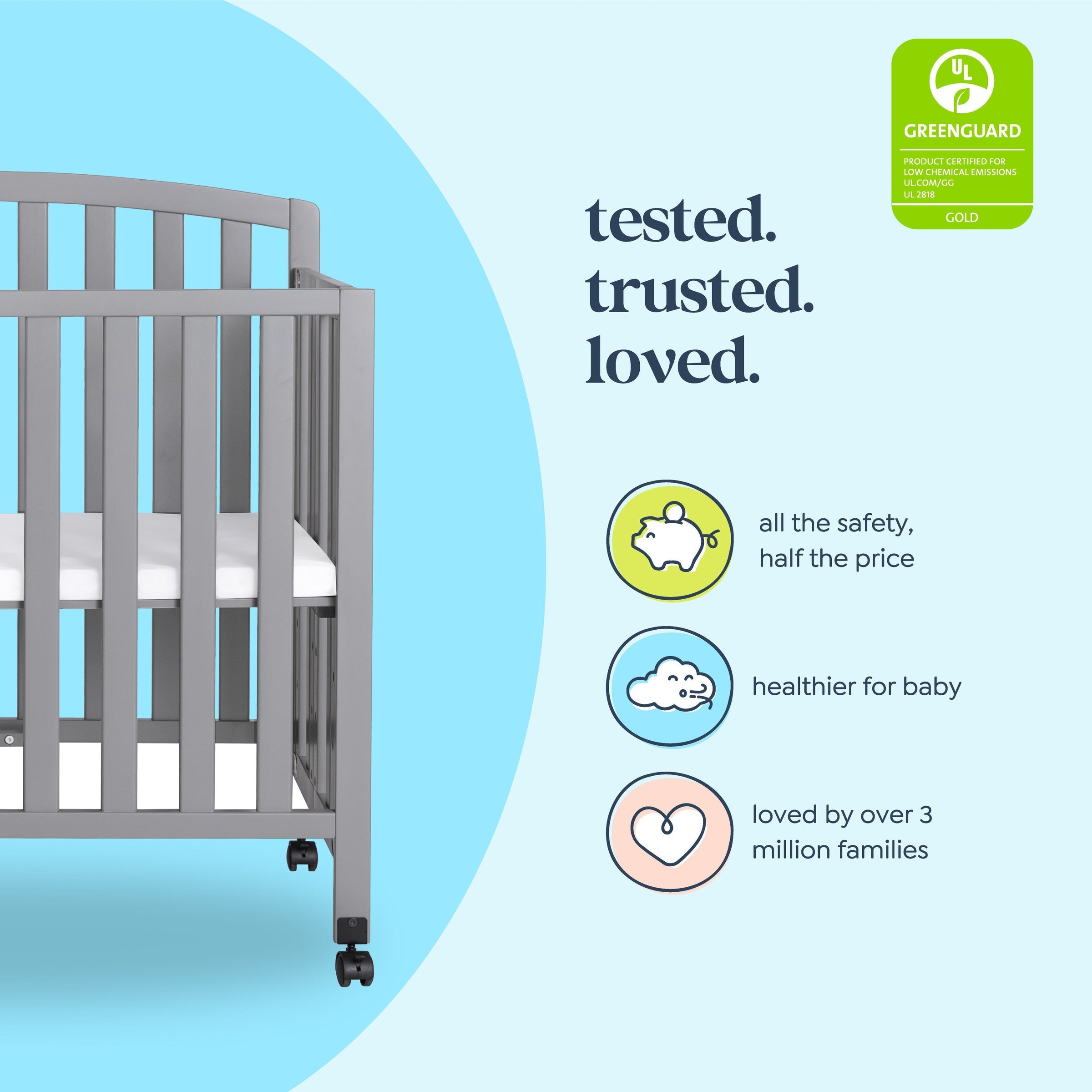 DaVinci Dylan Folding Portable 3-in-1 Mini Crib