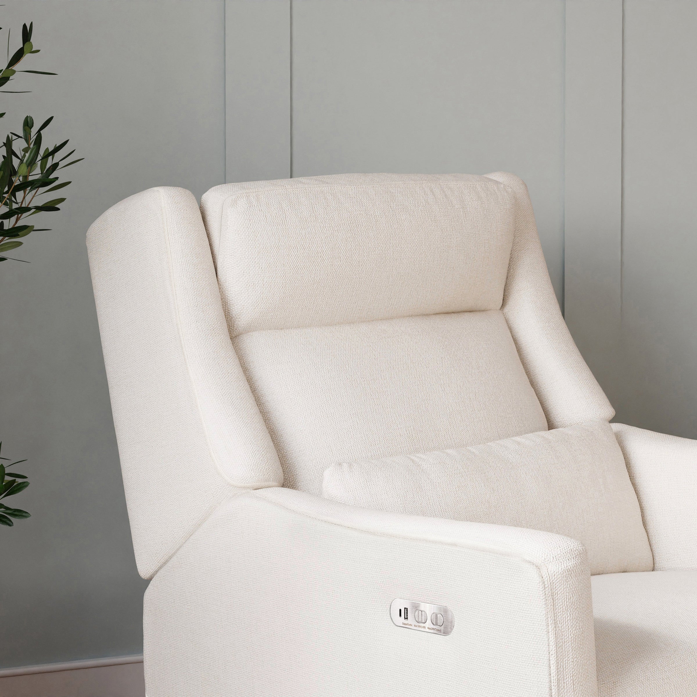 Babyletto Kiwi Plus Power Recliner and Swivel Glider with Power Adjustable Headrest and USB Port