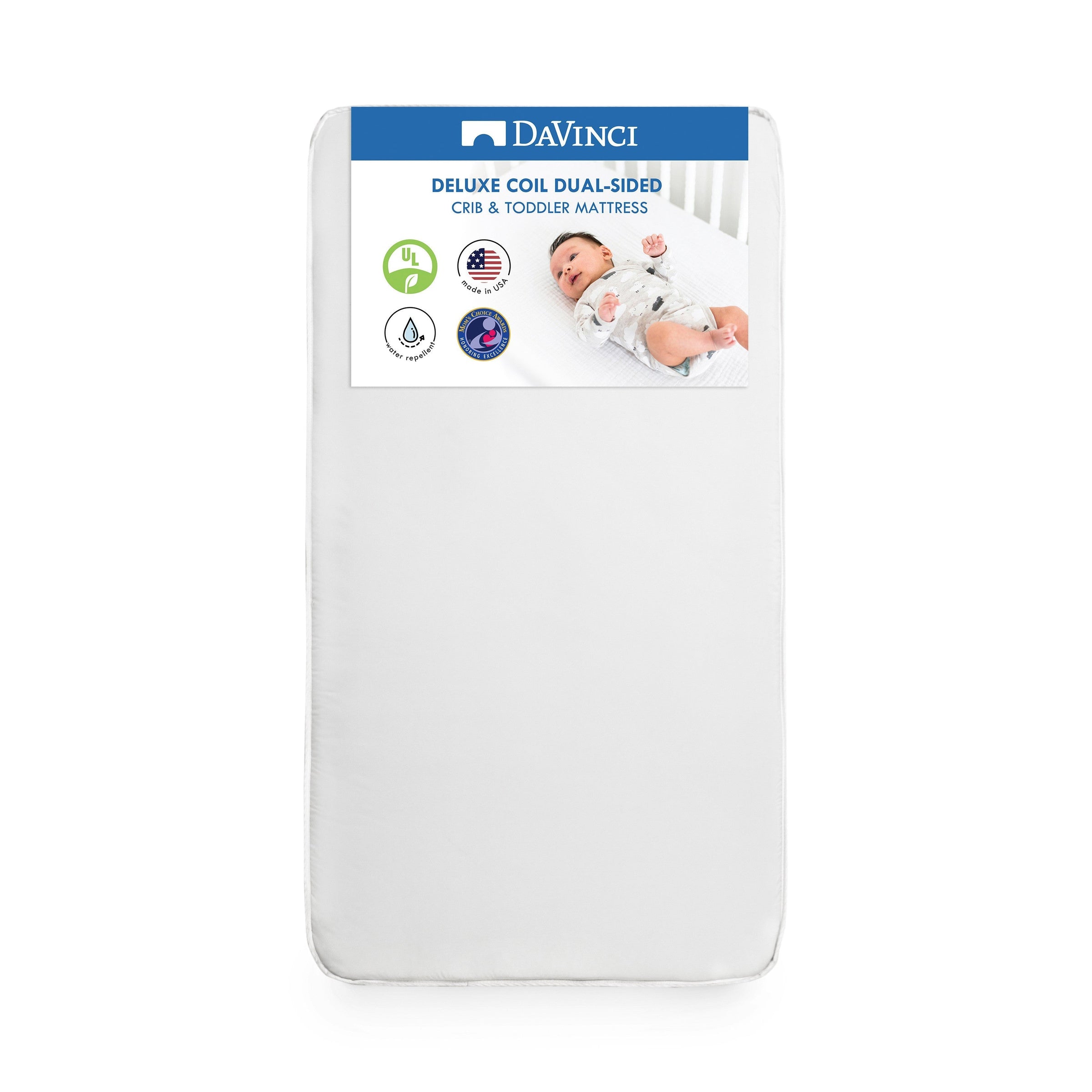 DaVinci Deluxe Coil Dual-sided Crib & Toddler Mattress | Extra firm | GREENGUARD Gold Certified | Waterproof