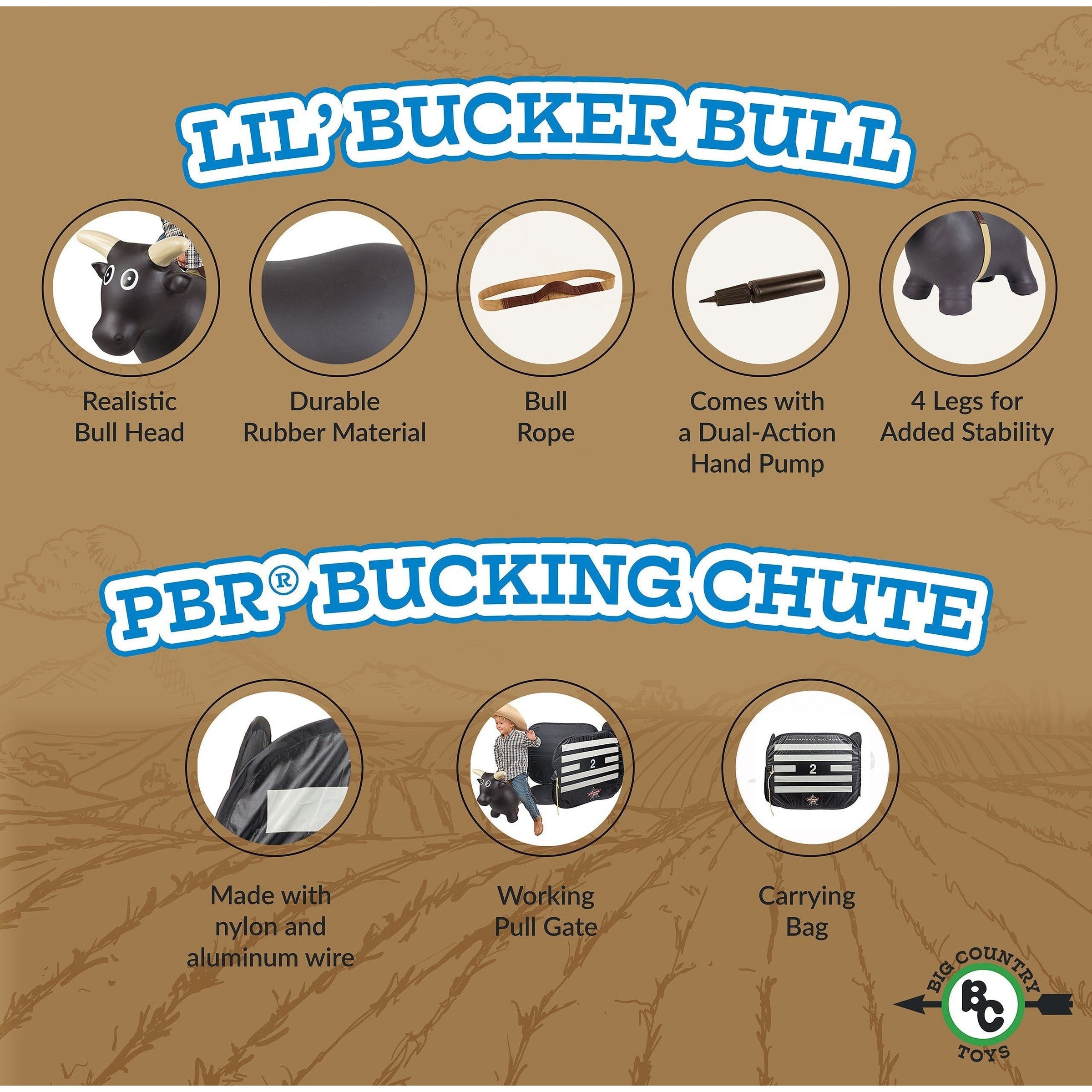Big Country Toys Lil' Bucker® Bull & PBR® Bucking Chute