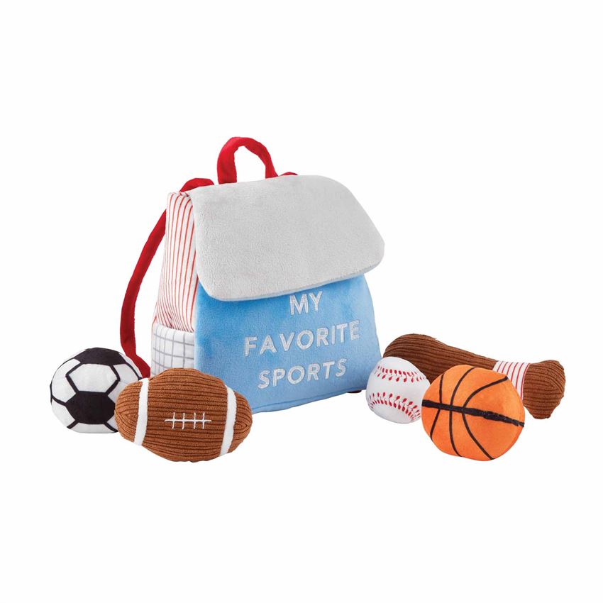 Personalized Baby's First Sports Bag, Plush Sensory Toy for 1 Year Old Boys