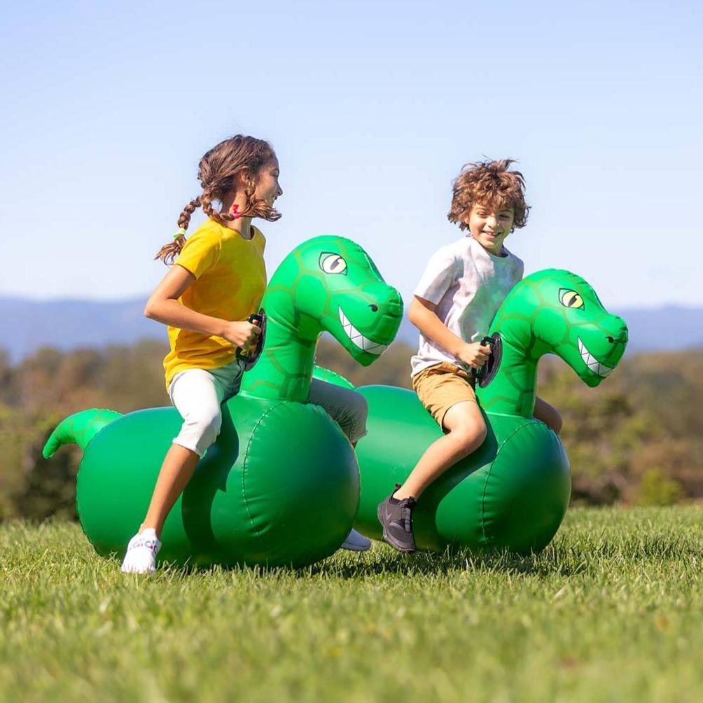 Inflatable ride-on hop n go set - dinosaur main image 0