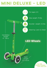 Micro Kickboard-Micro Mini Deluxe LED Ages 2-5