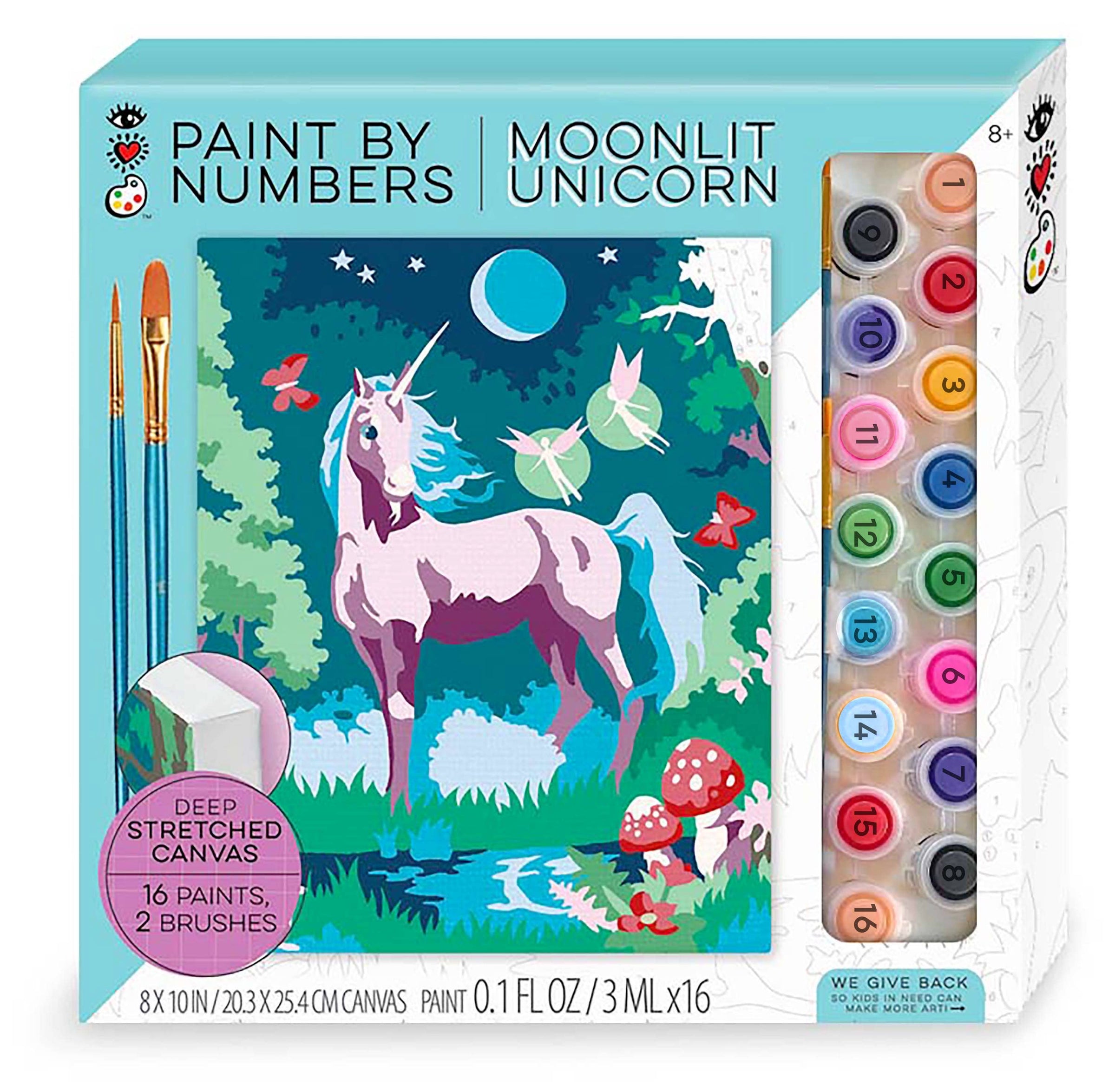 Bright Stripes iHeartArt Paint By Numbers Moonlit Unicorn