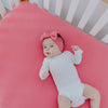 Copper Pearl Premium Knit Fitted Crib Sheet | Flamingo