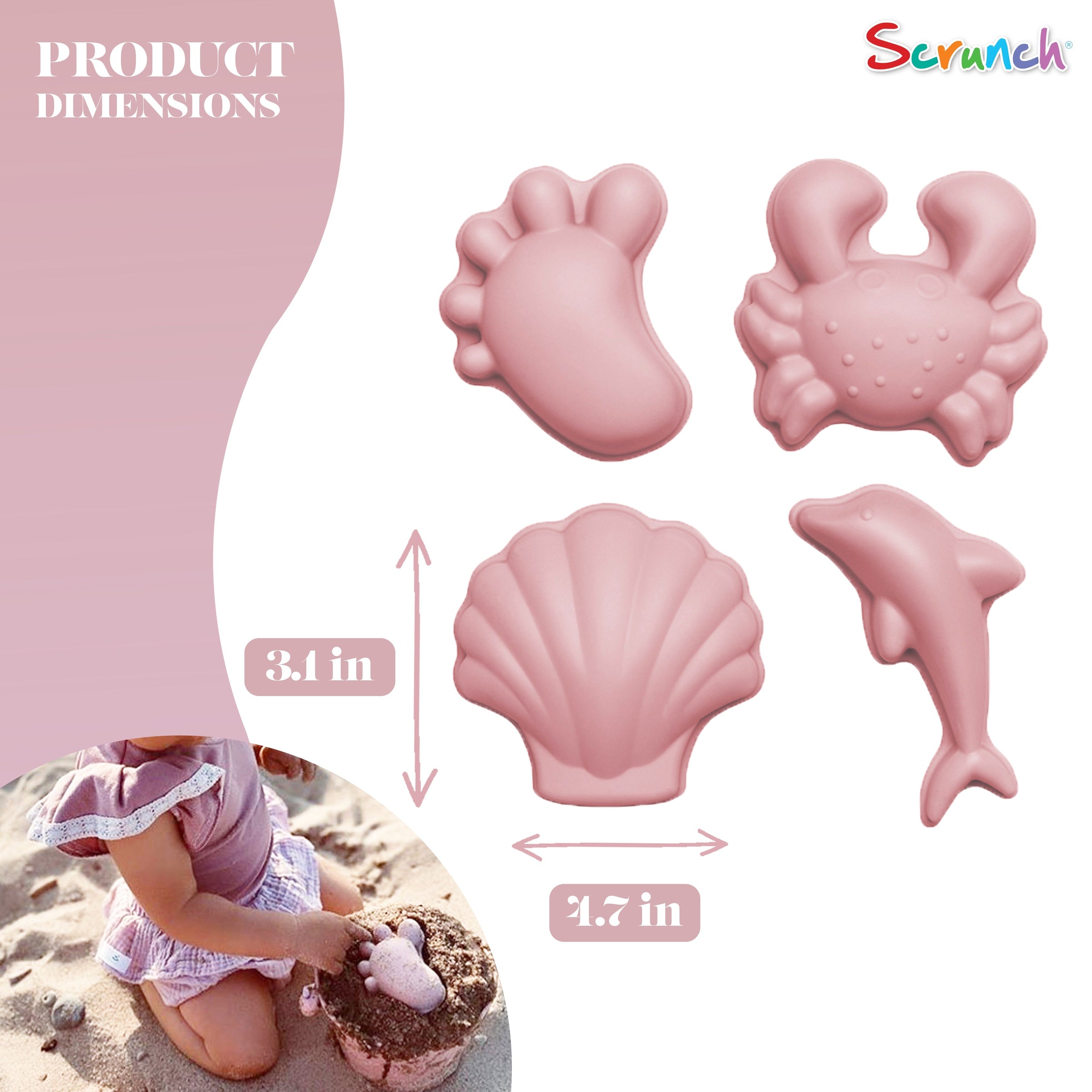 DAM Scrunch Sand Moulds | Dusty Rose