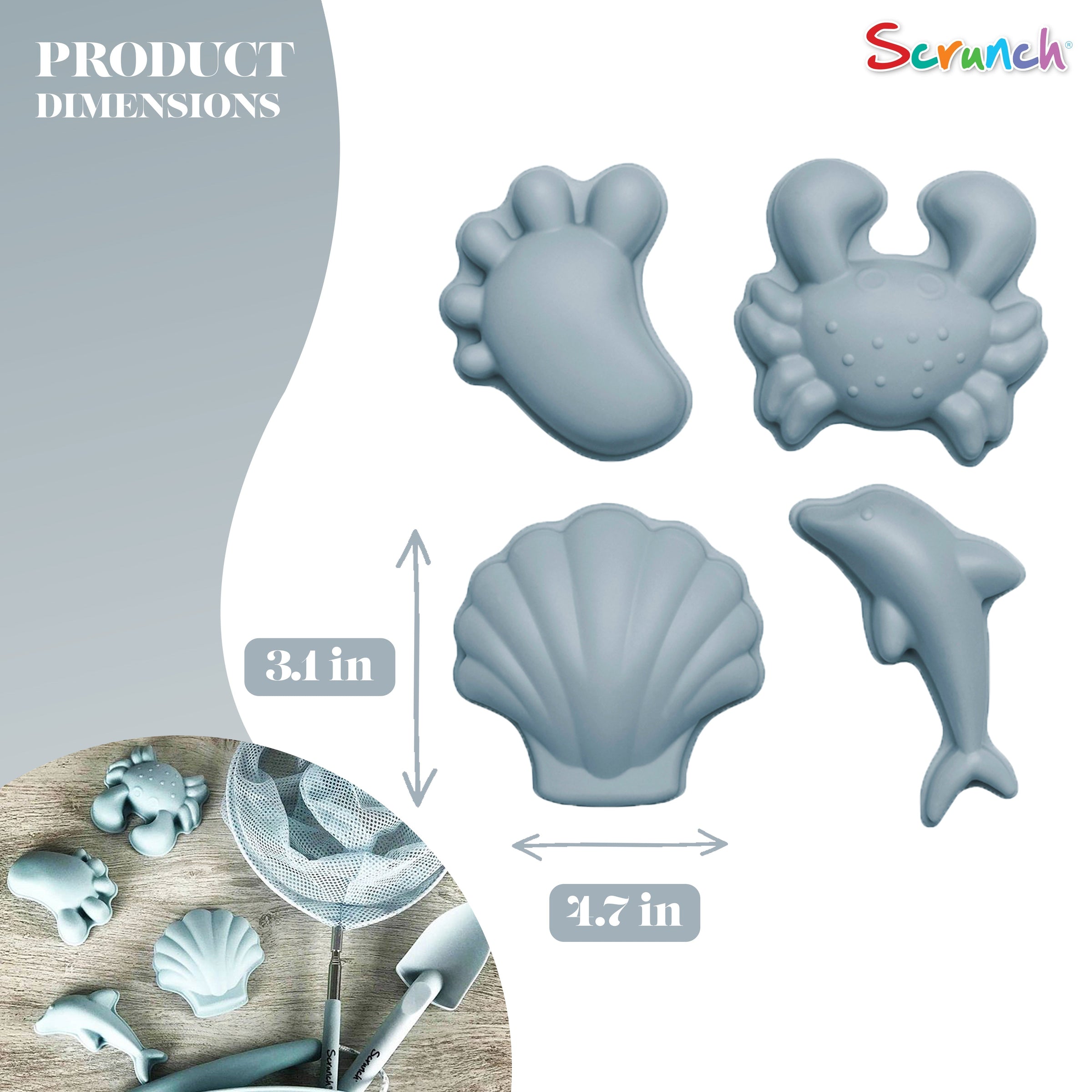 DAM Scrunch Sand Moulds | Duck Egg Blue