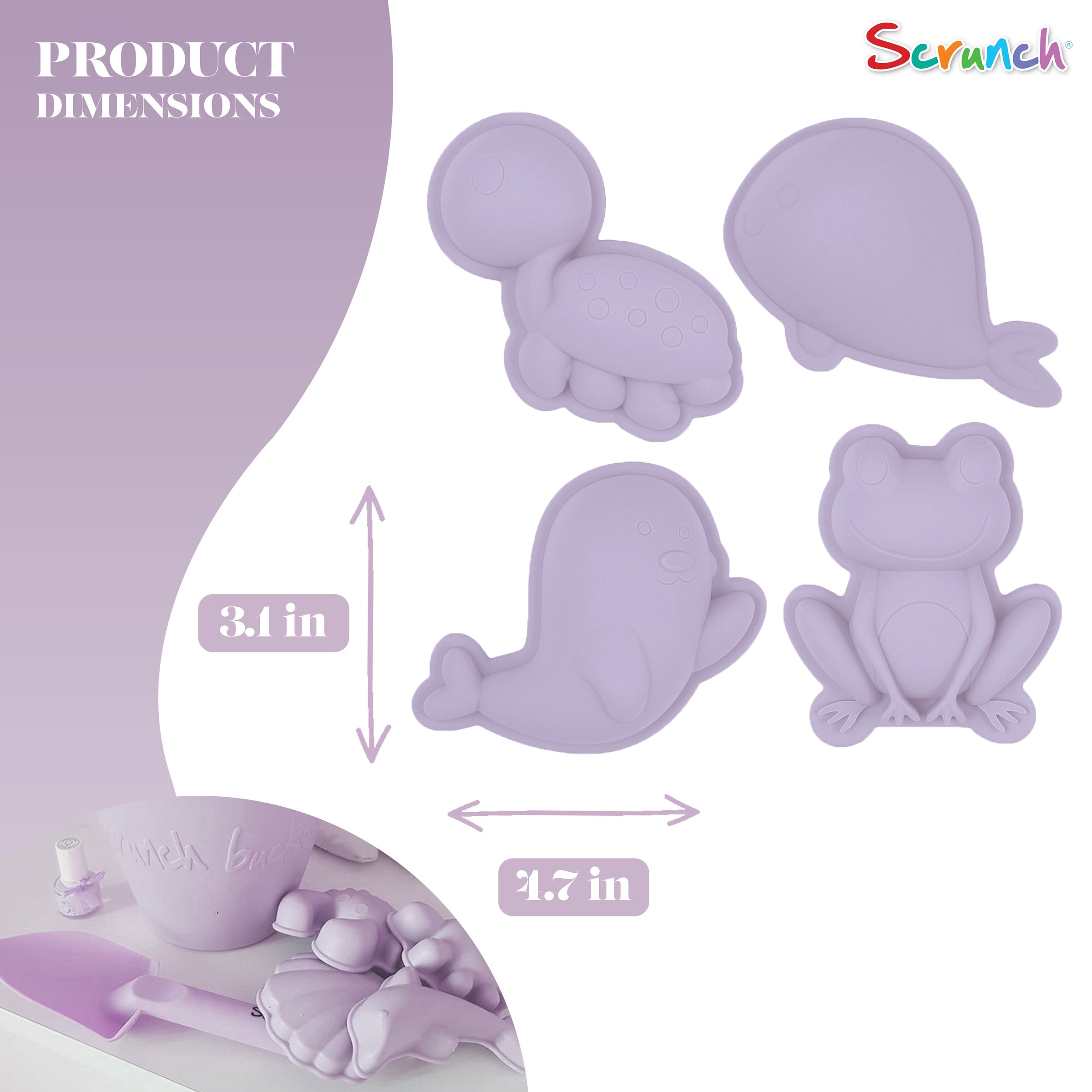 DAM Scrunch Sand Moulds | Light Purple