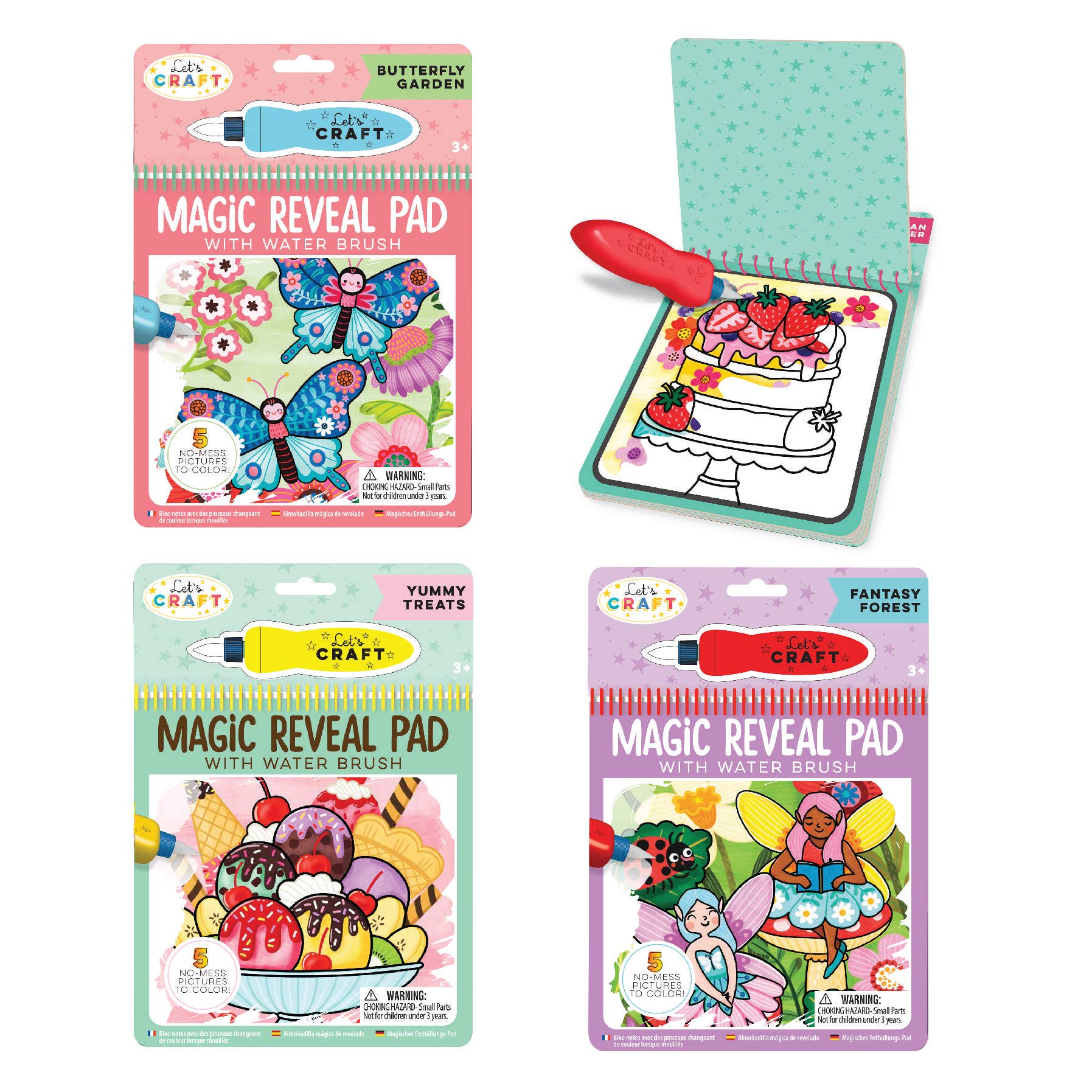 Bright Stripes Magic Reveal Pads - Butterflies, Treats or Fairies