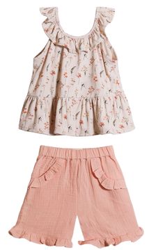Ettie + H Savannah 2 Piece Shorts And Tank Set | Forest Flowers
