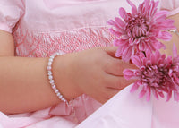 Cherished Moments - Girls Sterling Silver Pearl Baby Beaded Bracelet for Kids