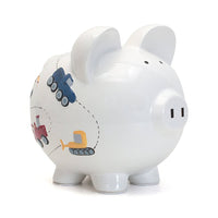 Child To Cherish® - White Construction Large Piggy Bank