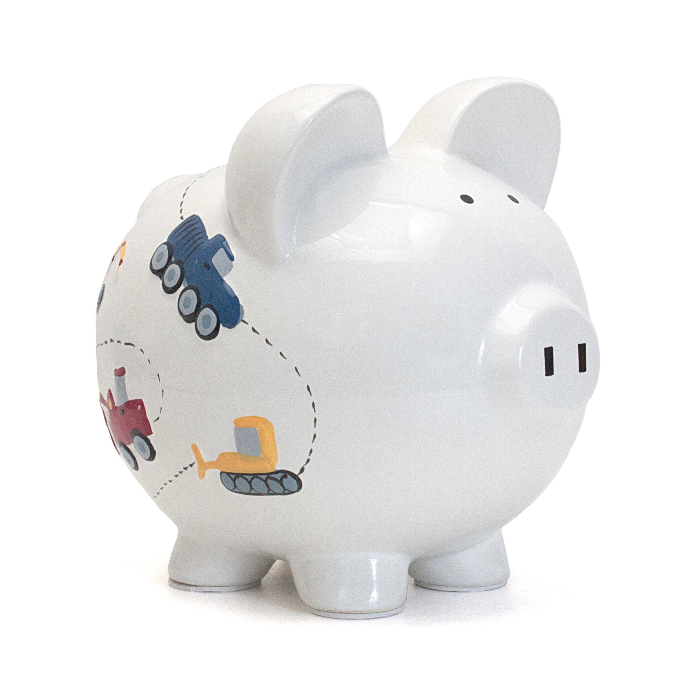 Child To Cherish® - White Construction Large Piggy Bank