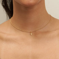 Brenda Grands Jewelry - 24K Gold Dainty Cross Pendant Necklace