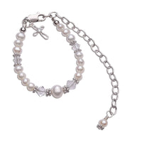 Cherished Moments - Girls Baby to Bride Sterling Silver Cross Baby Bracelet Gift