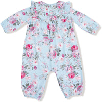 Angel Dear Charlotte Floral Ruffle Sleeve Romper