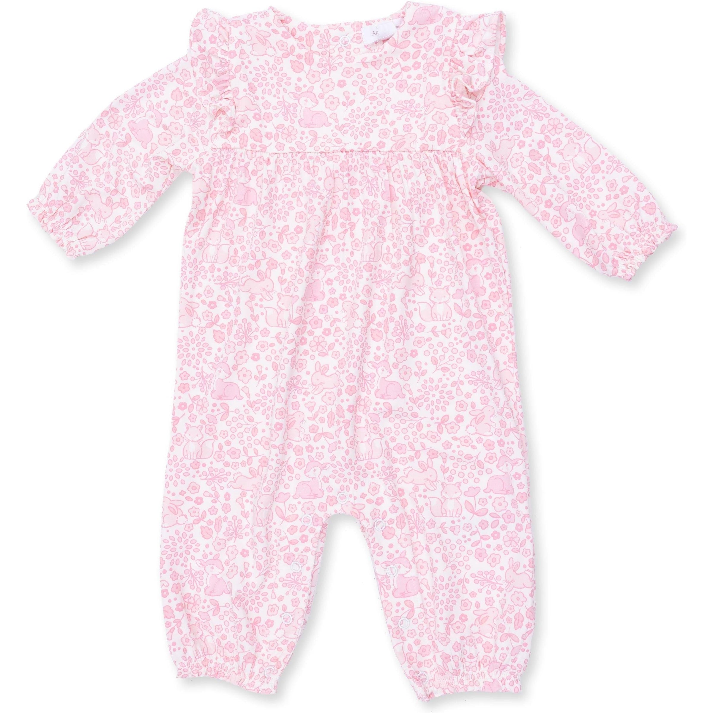 Angel Dear Baby Woodland Ruffle Sleeve Snap Romper