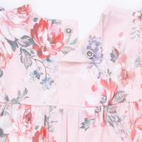 Angel Dear Painterly Rose Bouquets Ruffle Sleeve Snap Romper