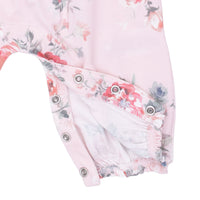 Angel Dear Painterly Rose Bouquets Ruffle Sleeve Snap Romper