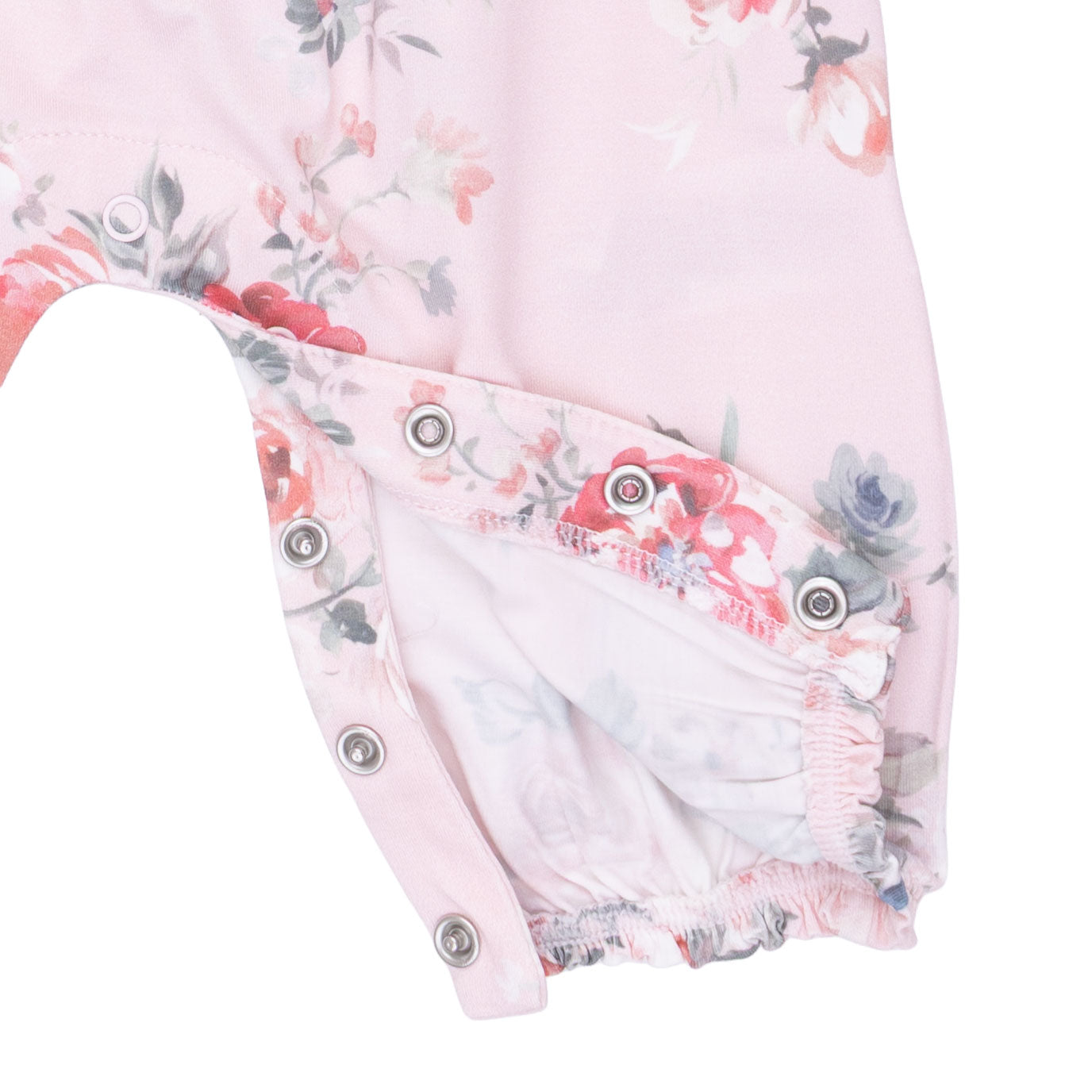 Angel Dear Painterly Rose Bouquets Ruffle Sleeve Snap Romper