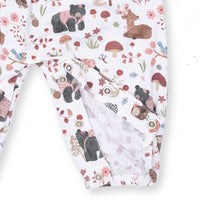 Angel Dear Southern Woodland Animals Pink Ruffle Sleeve Snap Romper
