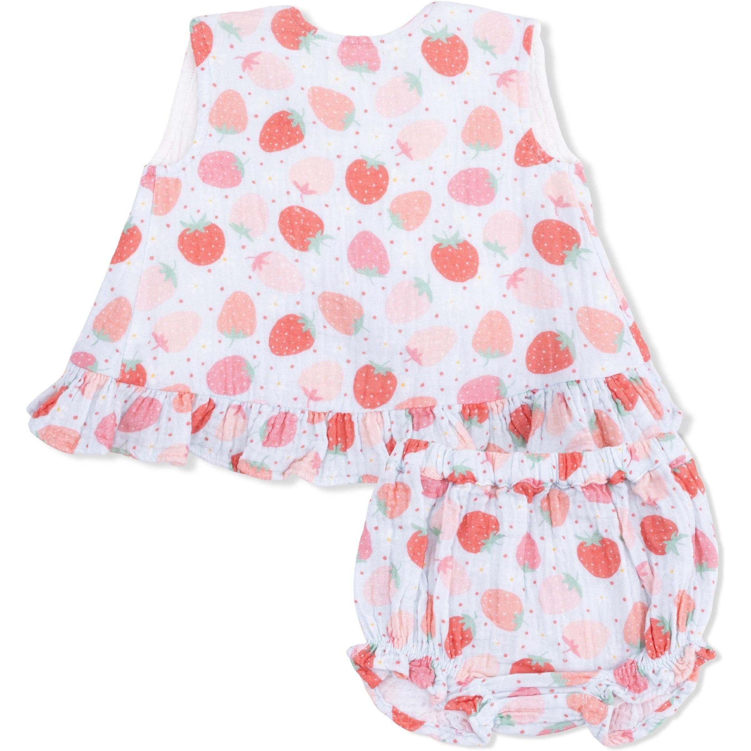 Angel Dear Strawberry Bliss Ruffle Back Top & Bloomer