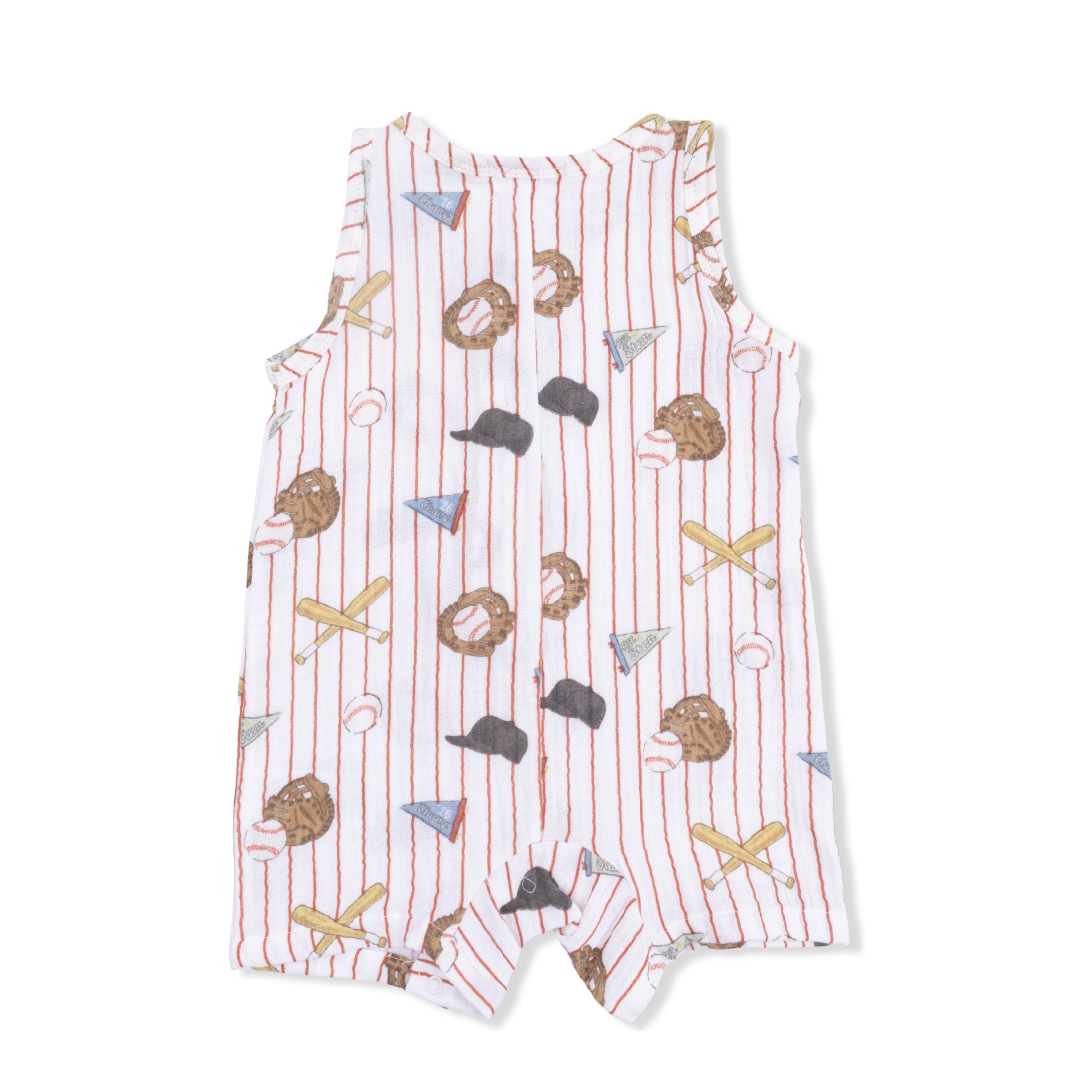 Angel Dear Vintage Baseball Stripe Sleeveless Shortie Romper