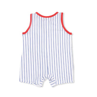 Angel Dear Baseball Stripe Sleeveless Shortie Romper