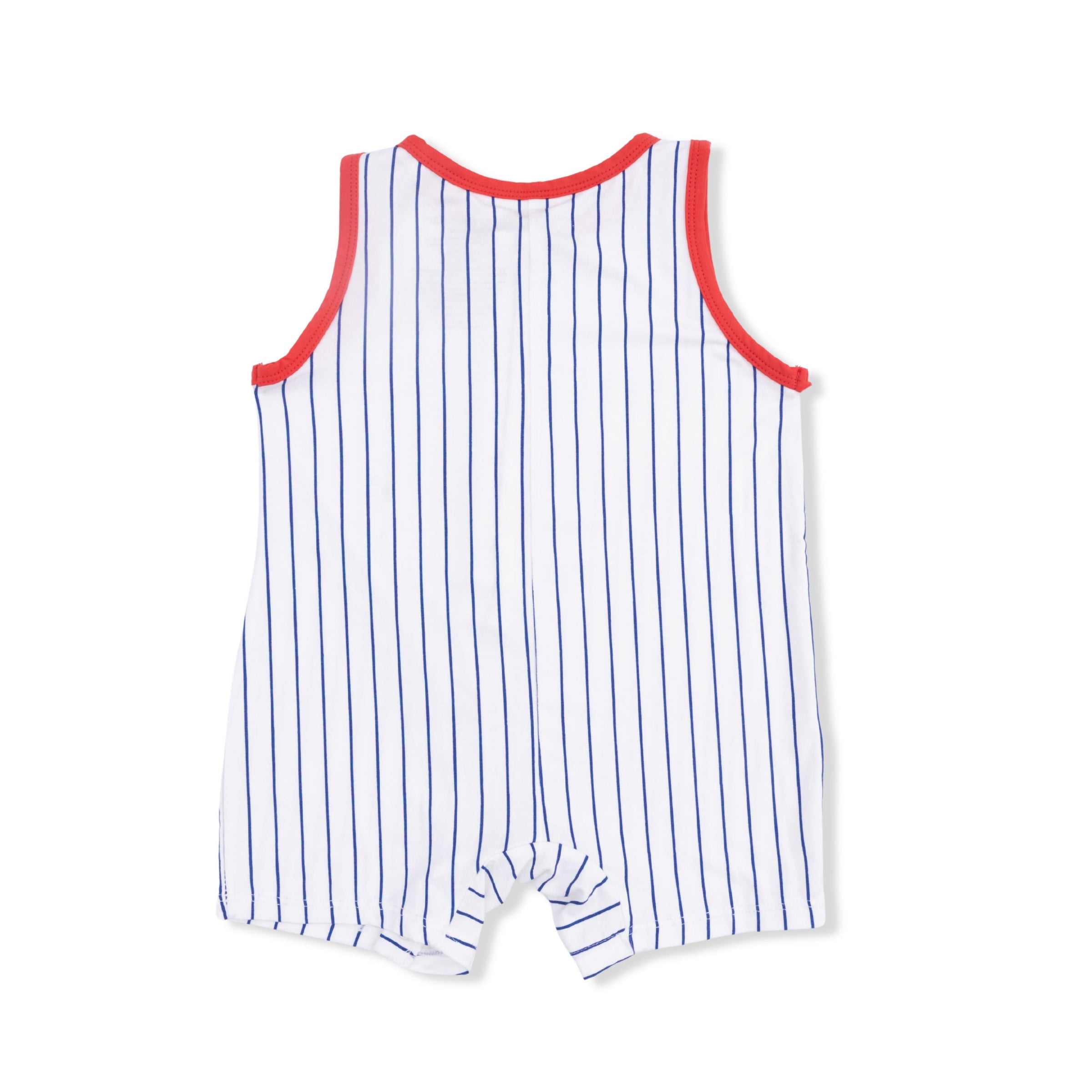 Angel Dear Baseball Stripe Sleeveless Shortie Romper