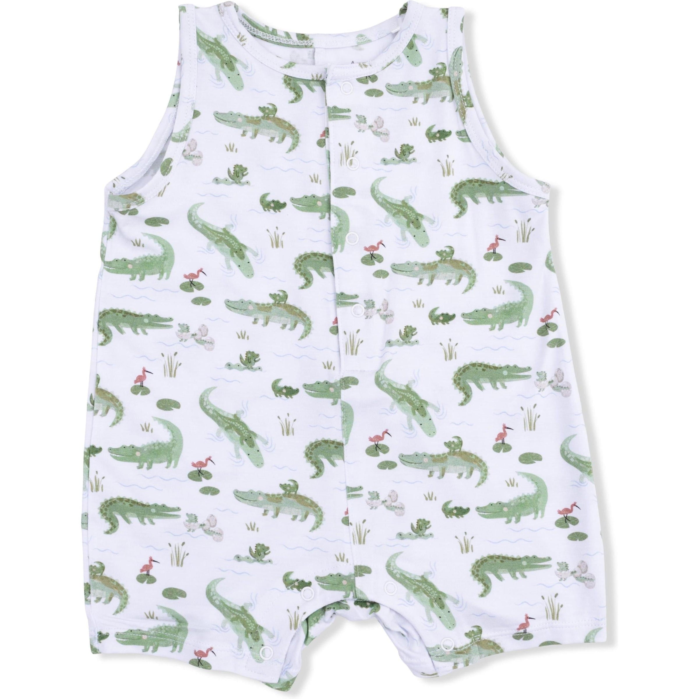 Angel Dear Crayon Alligators Sleeveless Shortie Romper