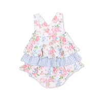 Angel Dear Cute Little Roses Ruffle Sunsuit