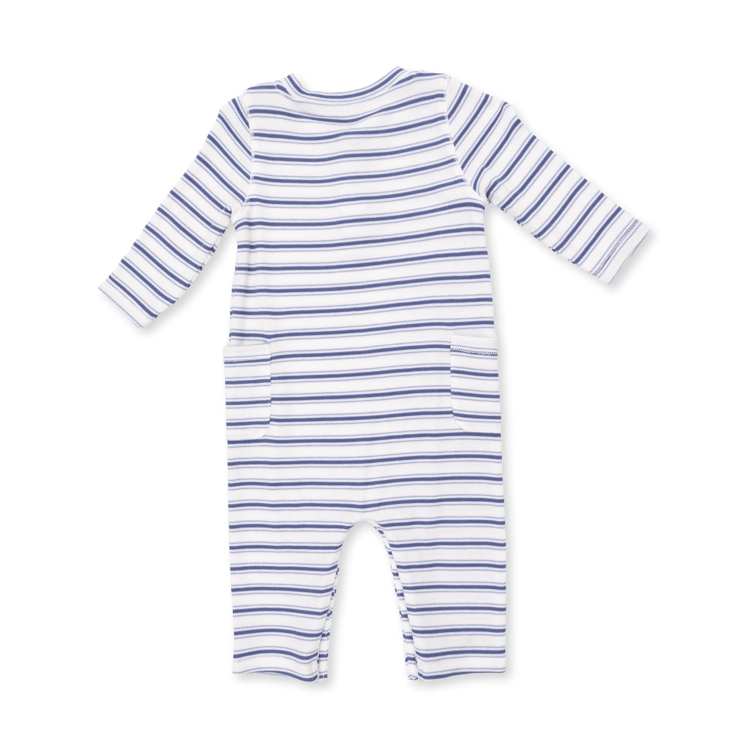 Angel Dear Vintage Stripe Blue Uni Romper
