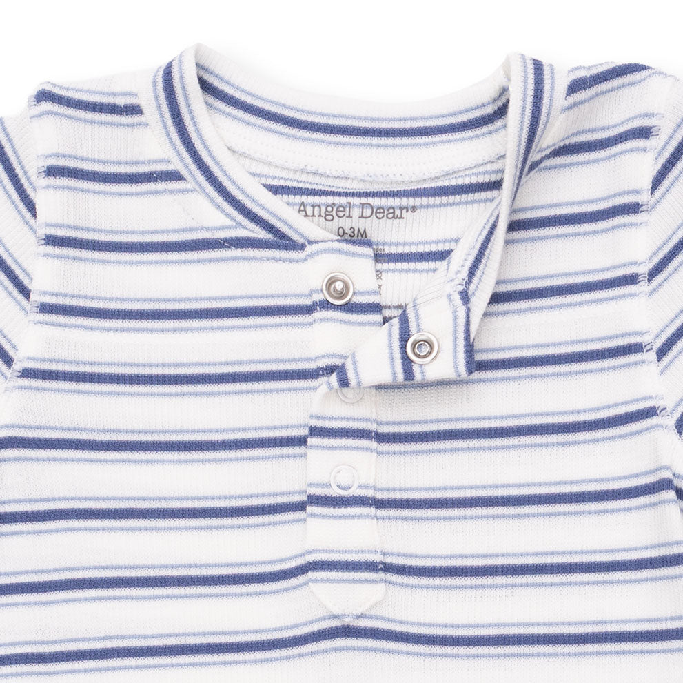Angel Dear Vintage Stripe Blue Uni Romper