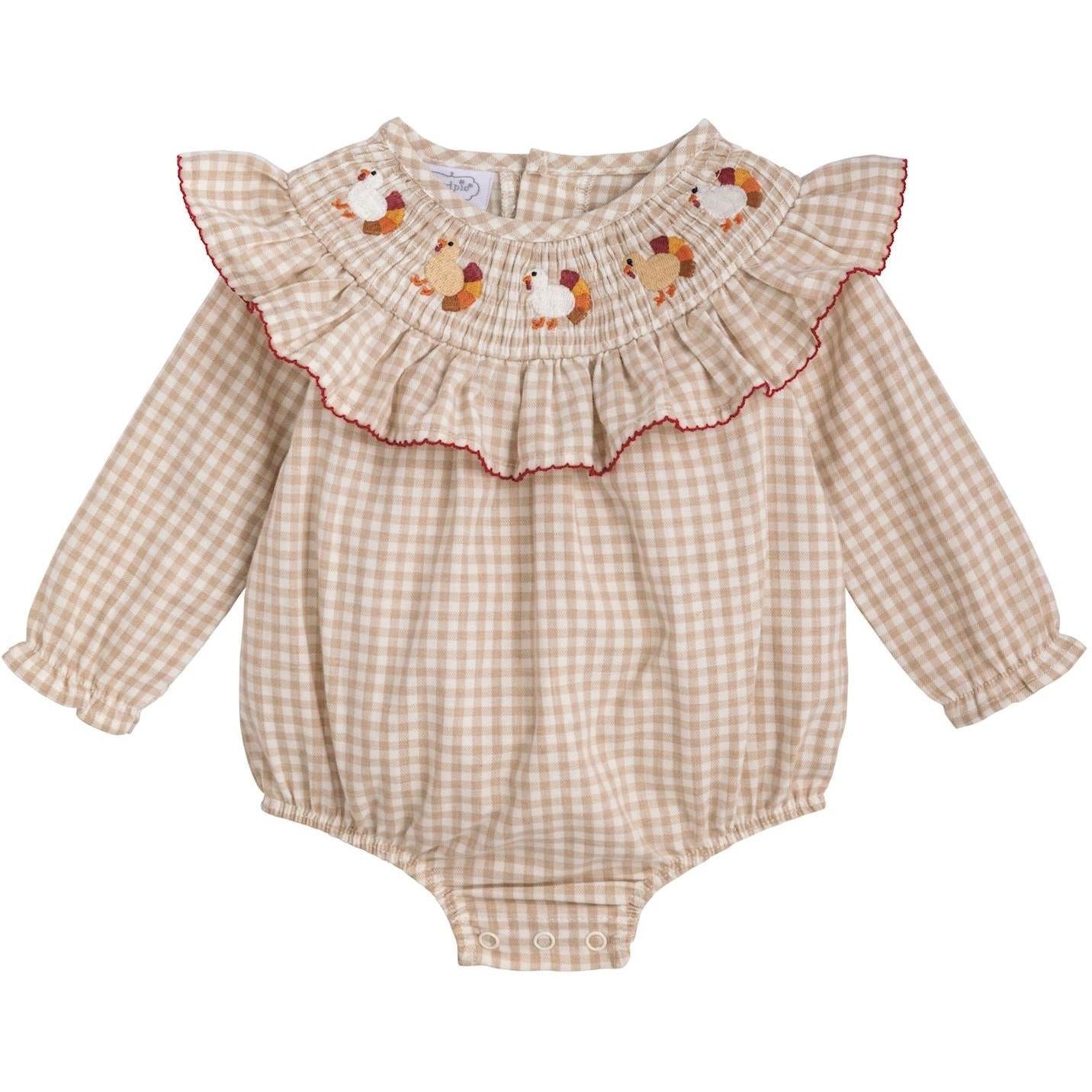 Mud Pie Turkey Smocked Bubble