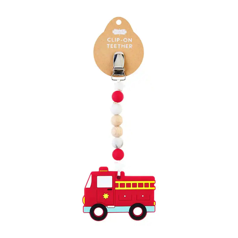 Mud Pie Fire Truck Clip-On Teether